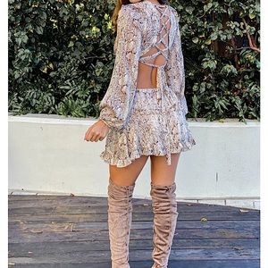 Fashion Nova Snake Print cutout romper size M